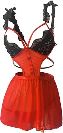 Women S Sexy Lace Lingerie Dress Cupless Strappy Chemise Babydoll Mini