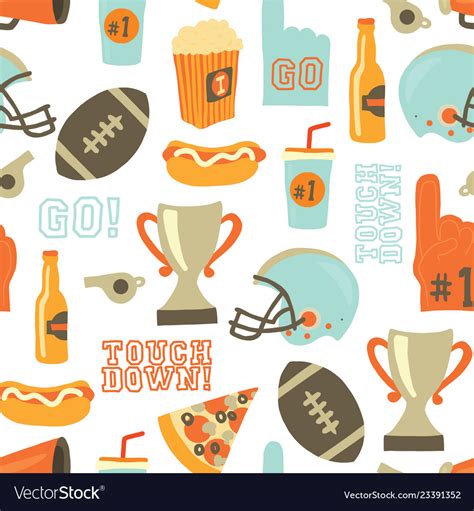 American Football Seamless Pattern Royalty Free Vector Image