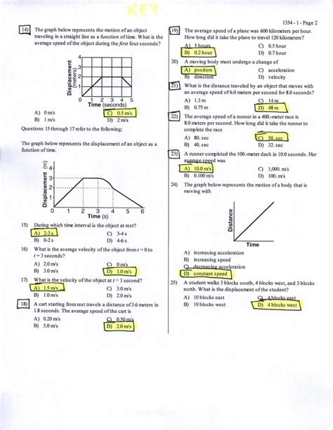 Motion Graph Practice Questions Answers