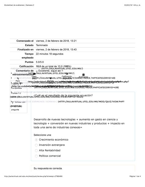 455355599 UTEL Estructura De La Industria Examen Semana 2 Pdf