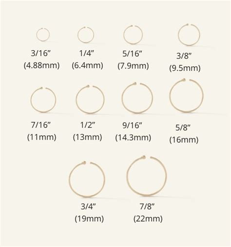 Body Piercing Size Chart