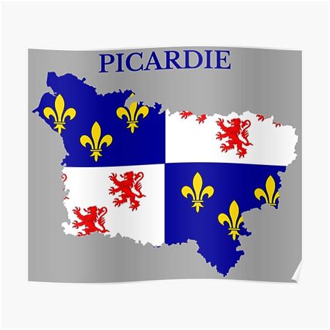 "Picardy (Picardie) Map flag, France, French Region." Poster for Sale ...