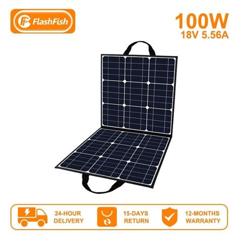 Flashfish 18V 100W Foldable Solar Panel Portable Solar Charger With