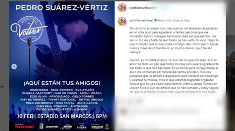 Esposa De Pedro Suárez Vértiz Anuncia Concierto En Homenaje Al