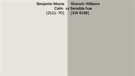 Benjamin Moore Calm 2111 70 Vs Sherwin Williams Sensible Hue Sw 6198