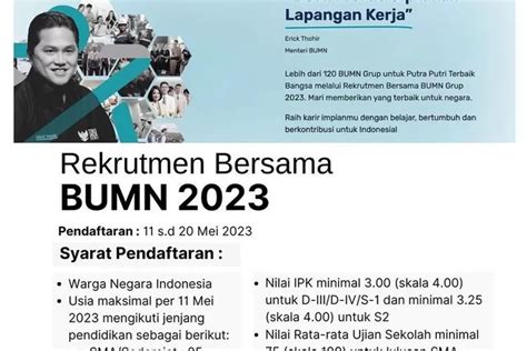 Penting Rekrutmen Bumn Dibuka Mei Jangan Sampai Lakukan Hal