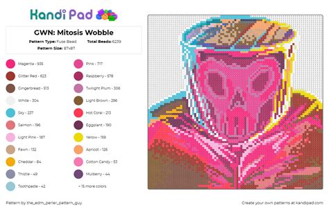 Gwn Mitosis Wobble Fuse Bead Pattern Kandi Pad Kandi Patterns