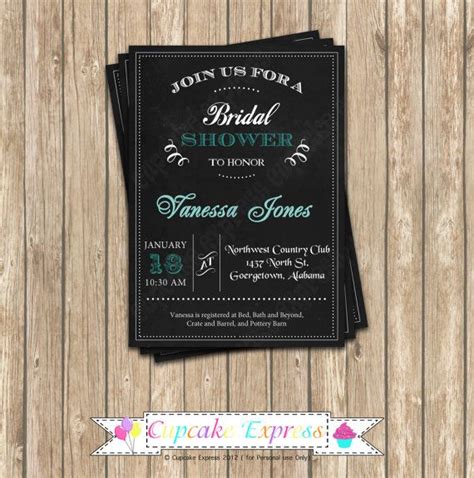 Invitación Nupcial Ducha Pizarra 3 Imprimible Diy 5 X 7 Gris Despedida