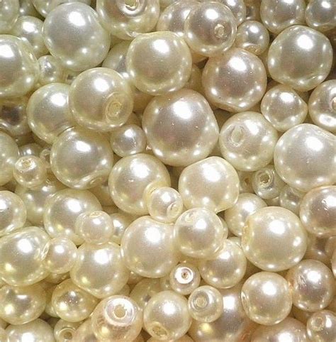 2017 Wholesale 4681012mm Pearlivory Color Glass Pearls Beadsround Pearl Loose Bead For