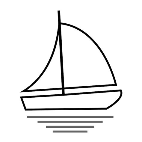 Icono de barco barco diseño plano simple arte vectorial Vector Premium