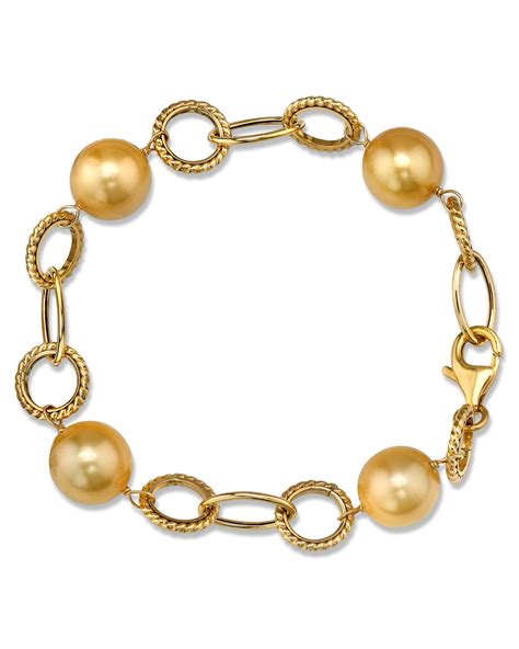 11mm Golden Pearl Designer Bracelet