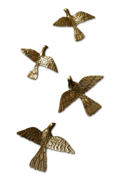 Brass Birds Wall Art Set Of Pcs Kreative Arts