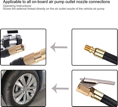 Tomotato 3PC Inflator Pump Hose Adapter With Locking Tire Chuck