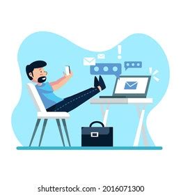 Procrastination Concept Home Online Work Freelance Stock Vector (Royalty Free) 2016071300 ...