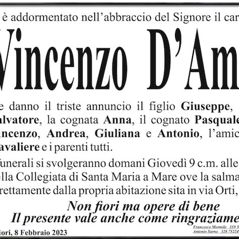 Il Vescovado Maiori Piange La Morte Di Vincenzo D Amato