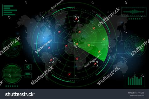 Radar Monitor Air Traffic Control Radar Stock Vector (Royalty Free ...