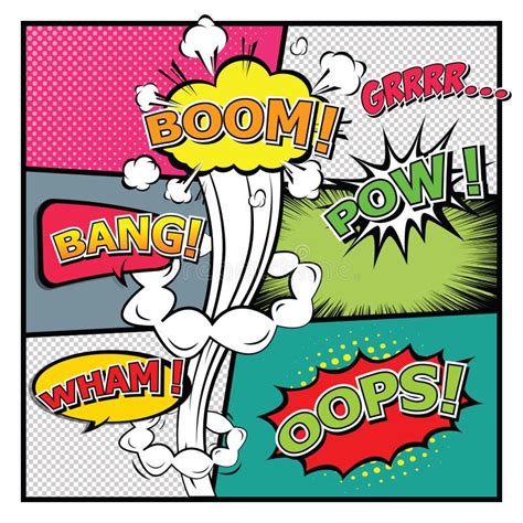 Comics Template Vector Retro Comic Book Speech Bubbles Illustration