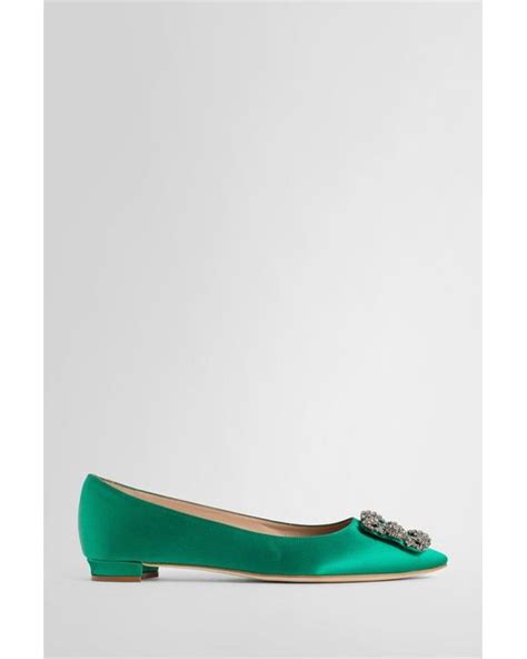 Manolo Blahnik Olo Blahnik Flats in Green | Lyst