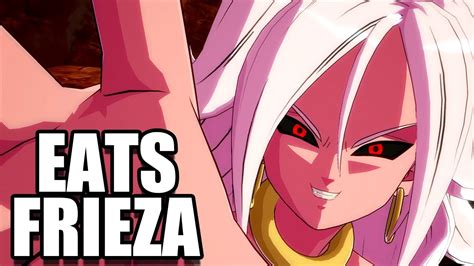 Dragon Ball Fighterz Android 21 Eats Frieza And Ginyu Force Youtube