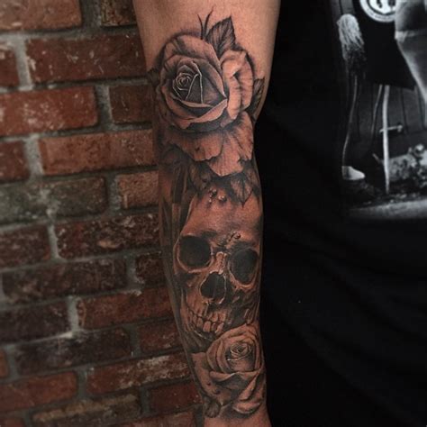 Skull And Roses Sleeve Tattoo ~ Z Tattoo Geek Ideas For Best Tattoos