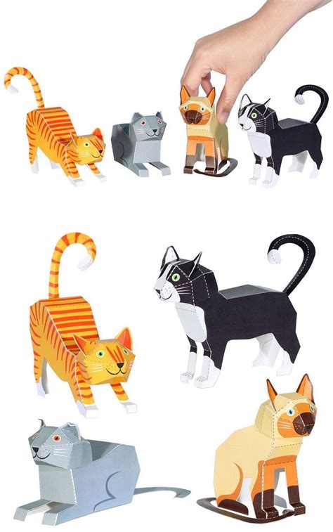 Papercraft Animals Cats Paper Toys Diy Paper Craft Kit 3d Paper Animals
