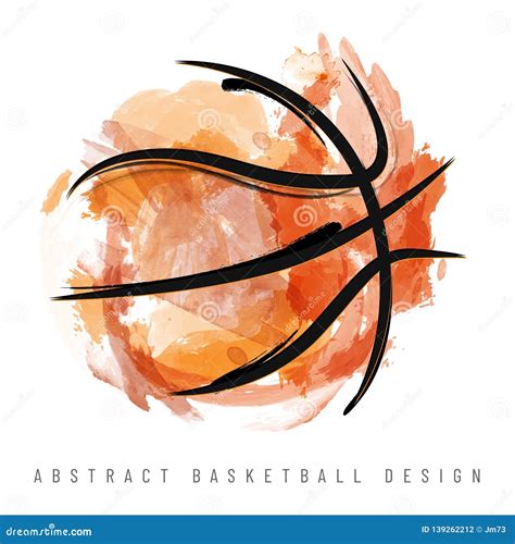 Abstract Watercolor Basketball Ball On White Background Stock Vector