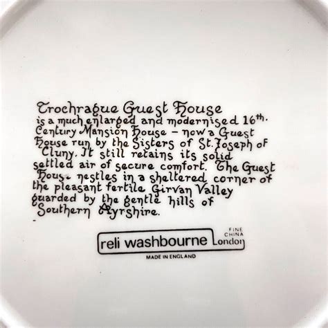 Reli Washbourne Fine China London Trochrague Guest House Souvenir Plate