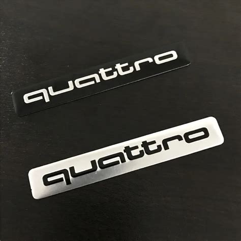 1x Car Styling Aluminum Quattro Emblem Logo Decal Badge Sticker For