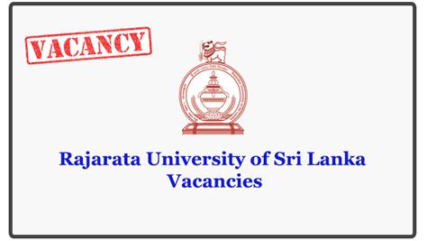 Rajarata University of Sri Lanka Vacancies - Gazette.lk