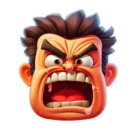 Premium AI Image | Angry emoji face animated