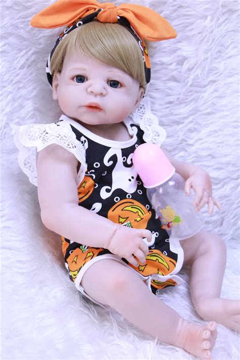 Blonde Hair Girl Reborn Babies Dolls 22 Real Full Silicone Reborn Baby