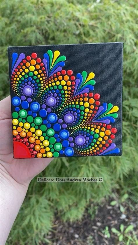 Rainbow dot mandala canvas painting tutorial – Artofit