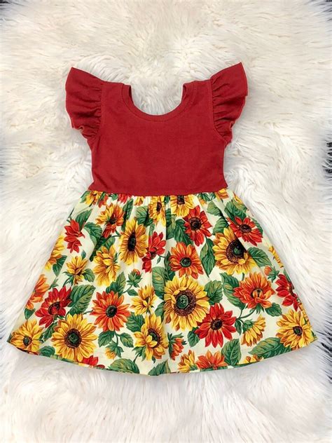 Sunflower Dress Girls Sunflower Dress Toddler Sunflower Etsy