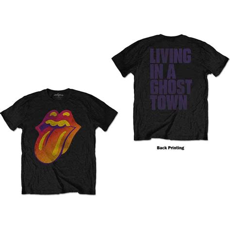 The Rolling Stones Unisex T Shirt Ghost Town Distressed Back Print