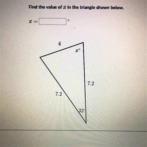 Find The Value Of X In The Triangle Shown Below Brainly