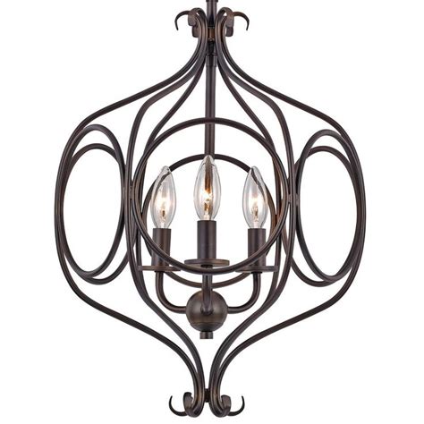 Bel Air Lighting 3 Light Rubbed Oil Bronze Pendant With Metal Shade 10413 Rob The Home Depot