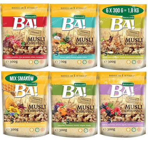 BAKALLAND BA MUSLI CHRUPIĄCE zestaw mix 6szt 1 8kg 12805315492