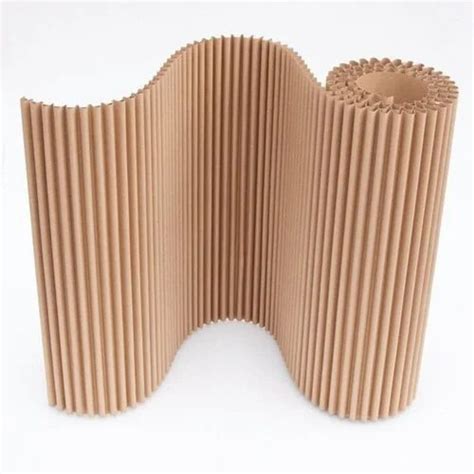 Plain Brown 3 Ply Wood Pulp Corrugated Paper Roll For Packaging GSM