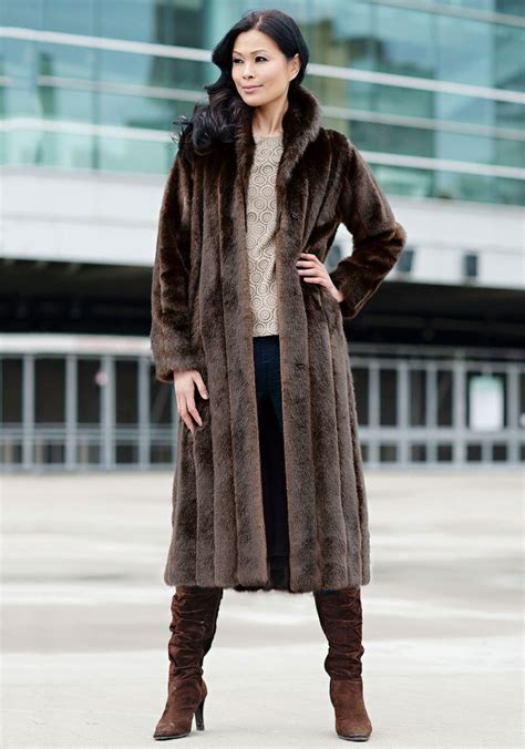 Sable Signature Full Length Faux Fur Coat Fabulous Furs Faux Fur