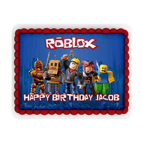 Rectangle Roblox Personalized Cake Images Make Your Party Memorable