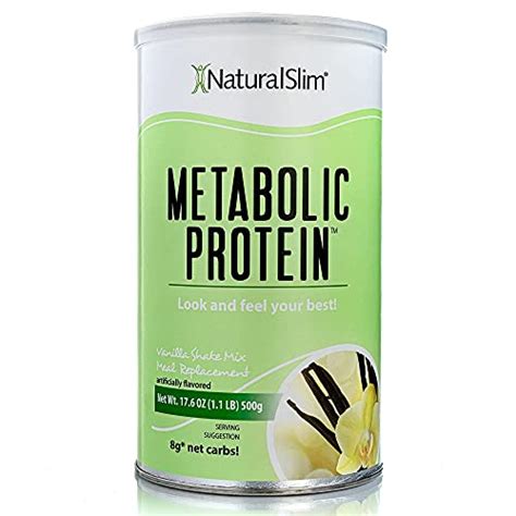 Naturalslim Metabolic Whey Protein Powder Vanilla Low Carb Meal Replacement Shake W Vitamins