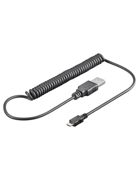 Kabel typu Micro USB do ładowania i synchronizacji spiralny Patchcord pl