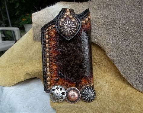 Hand Tooled Leather Smartphone Cell Phone Case For Iphone Etsy