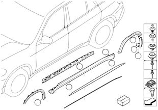 Trim Rocker Panel Wheel Arch Footboard Bmw X E X D M N Europe