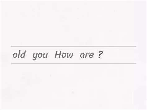 Wonder World Book 1 Unit 1 Sentences Unjumble