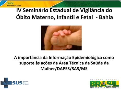 PPT IV Semin Rio Estadual De Vigil Ncia Do Bito Materno Infantil E