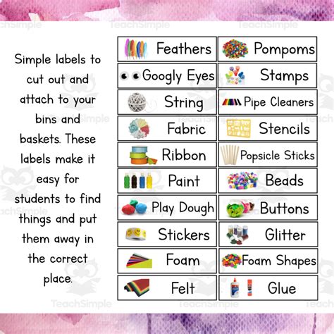 Arts And Crafts Labels By Teach Simple