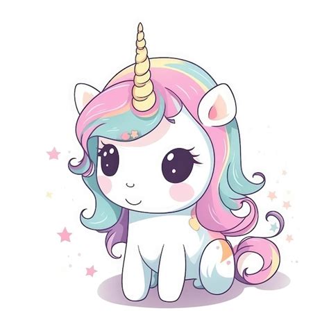 Dibujo De Unicornio De Dibujos Animados Foto Premium