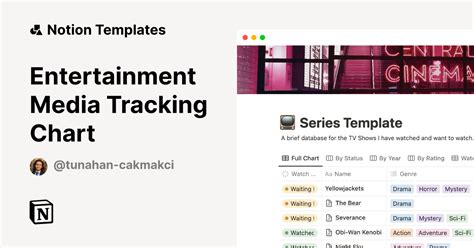 Entertainment Media Tracking Chart Notion Template