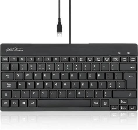 Perixx Periboard Wired Usb Mini Keyboard Qwerty Uk Black Eur